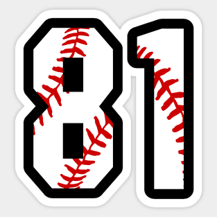 Baseball Number 81 #81 Baseball Shirt Jersey Favorite Player Biggest Fan Sticker